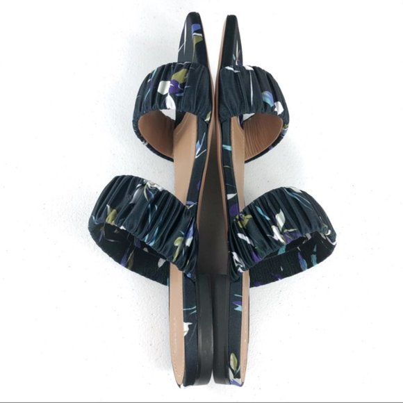 Lewit Elena Rushed Slide Navy Floral Sandals 39.5 - Picture 7 of 9